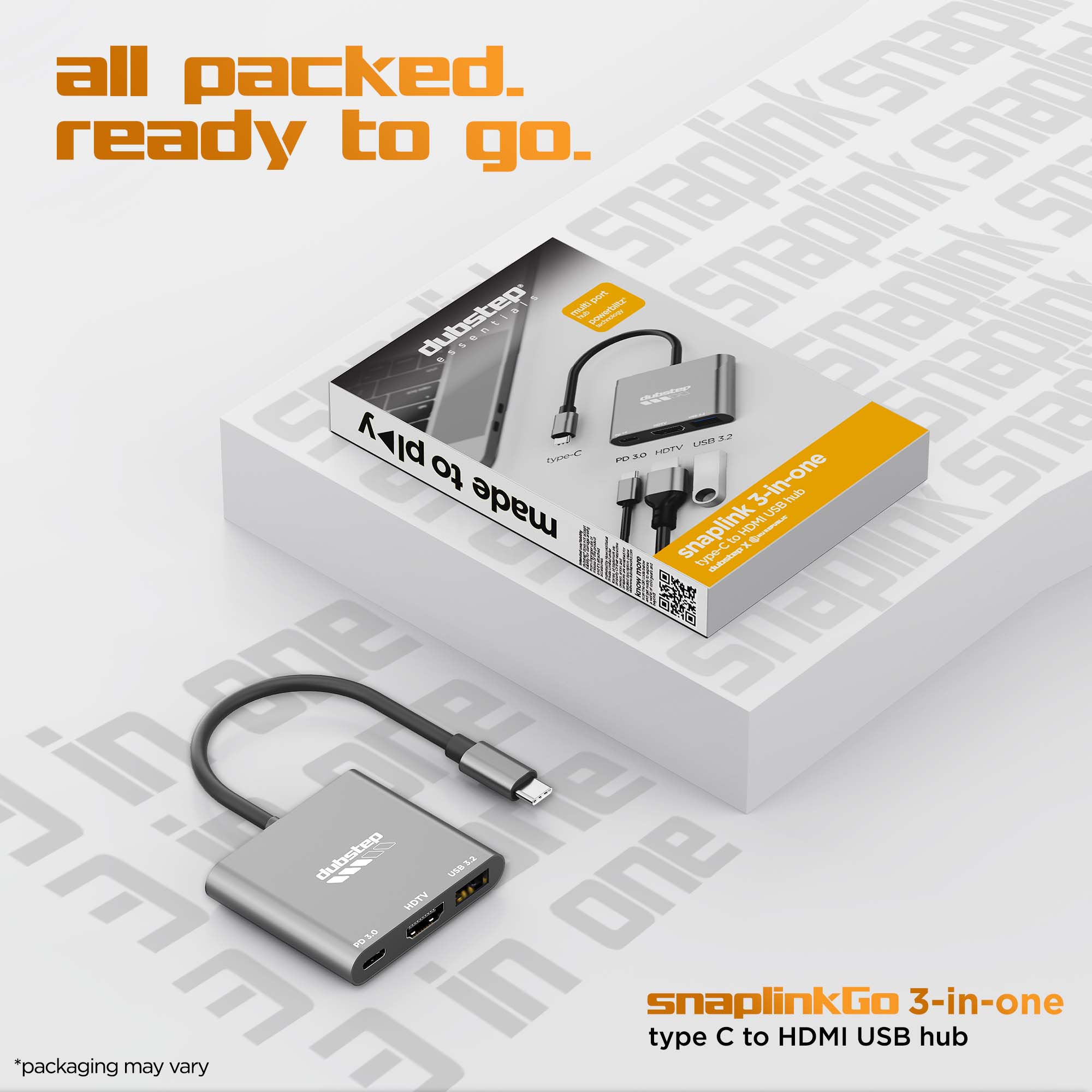 SnaplinkGo 3-in-One Type-C to HDMI USB Hub