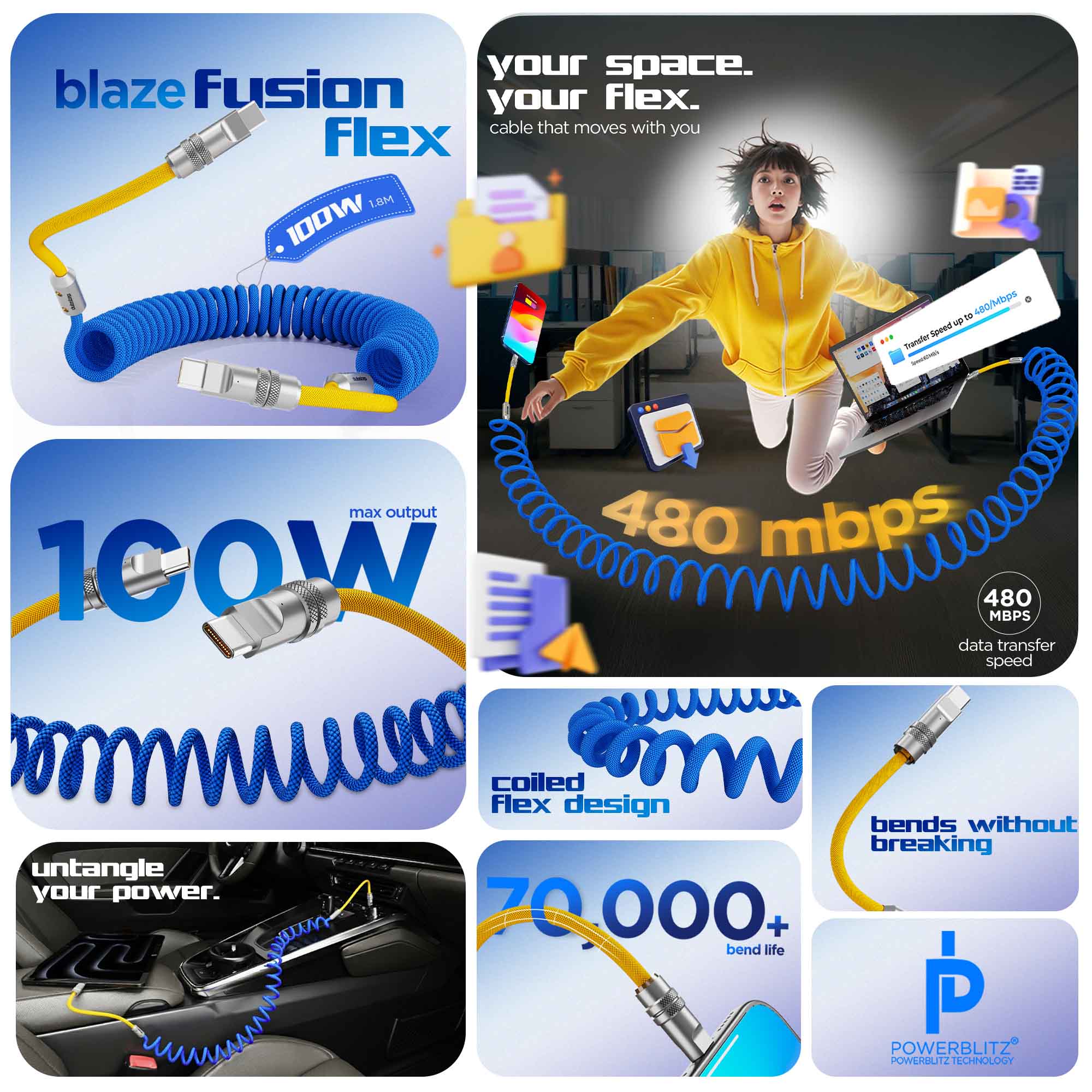 Blaze Fusion Flex 100w Blue