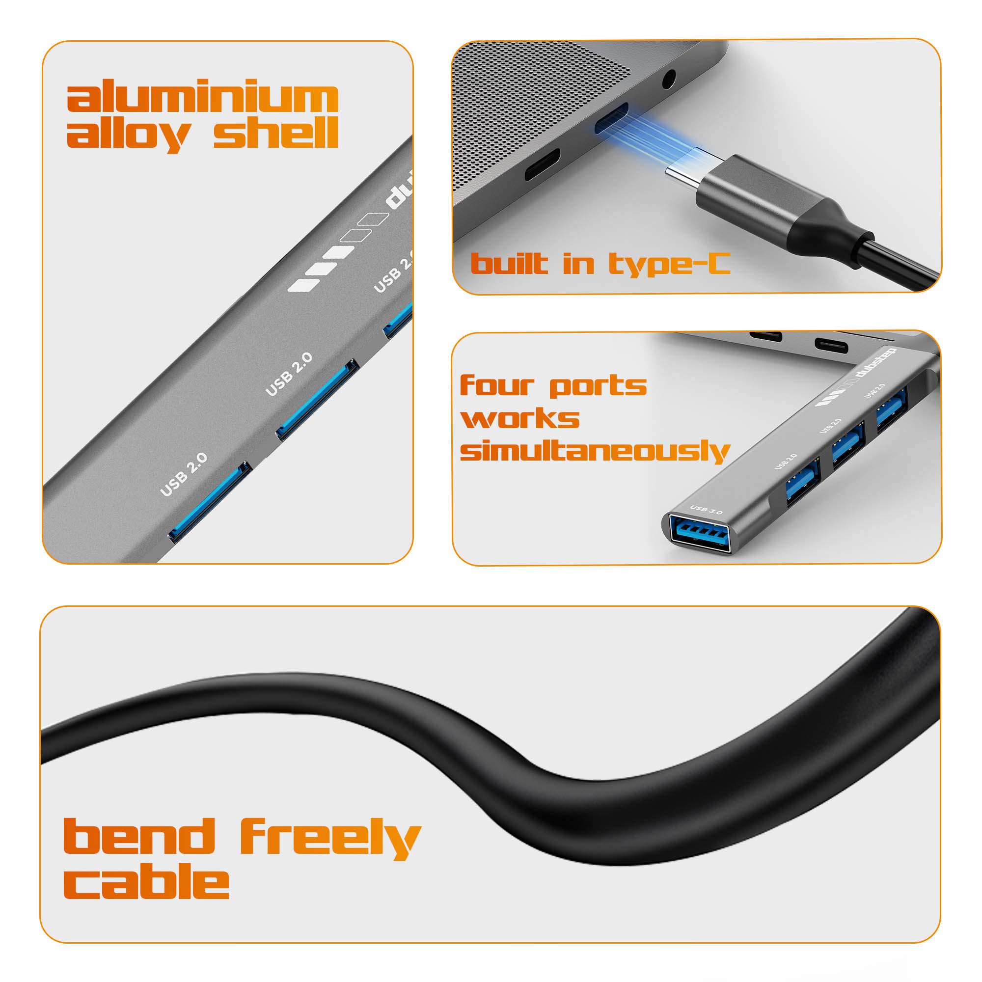 SnaplinkGo 4-in-One Type-C to USB Hub