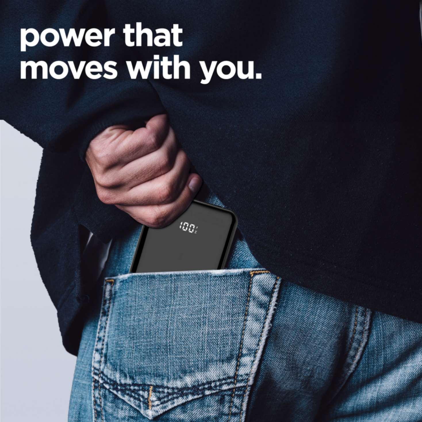 Powerblitz X5 built-in type-C and type-L cables, with both USB-A and type-C ports
