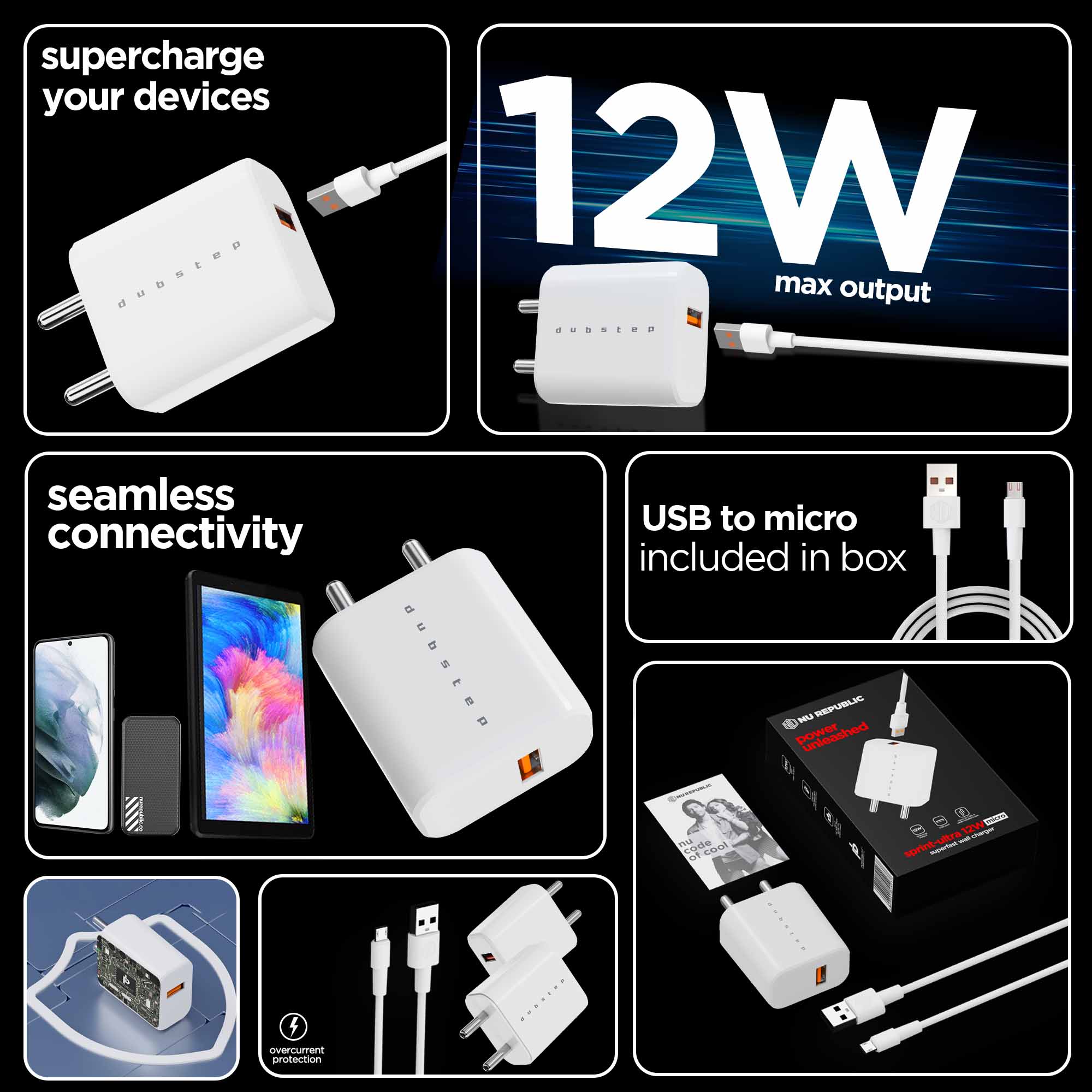 Sprint 12W 2.4A Fast Charger with Cable (Micro USB to USB-A)