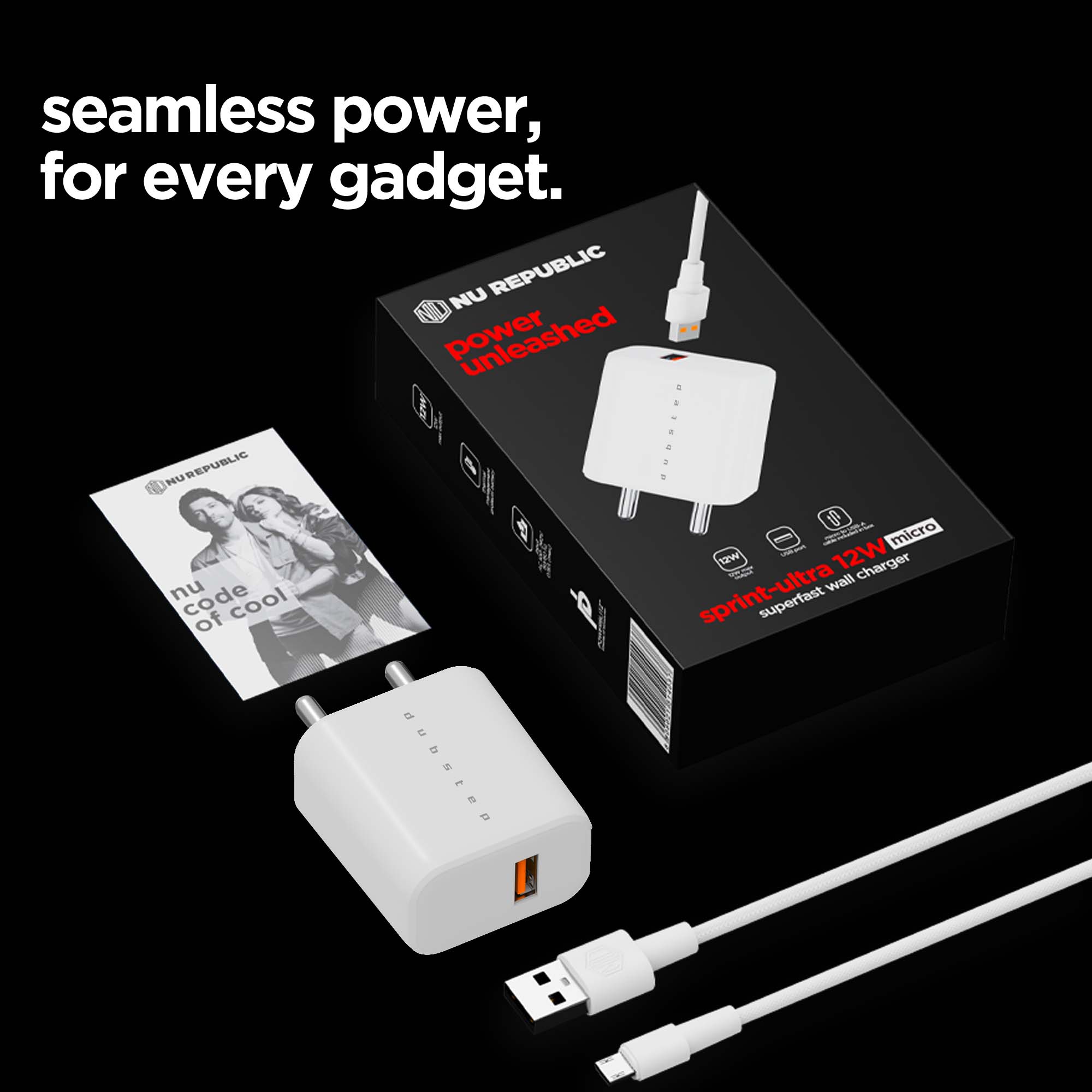 Sprint 12W 2.4A Fast Charger with Cable (Micro USB to USB-A)