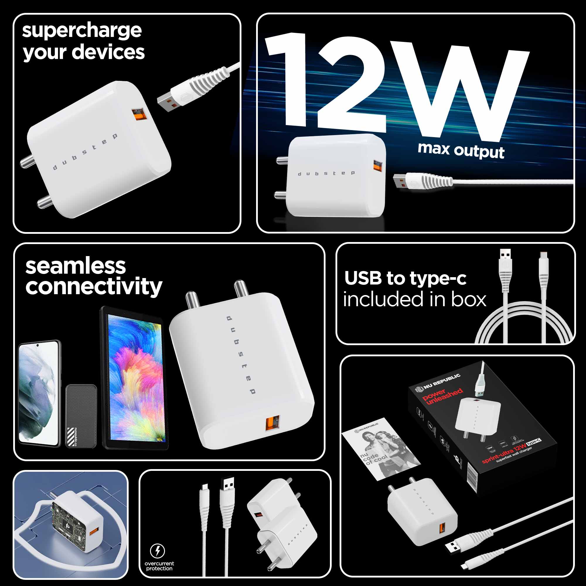 Sprint 12W 2.4A Fast Charger with Cable (Micro USB to USB-A)
