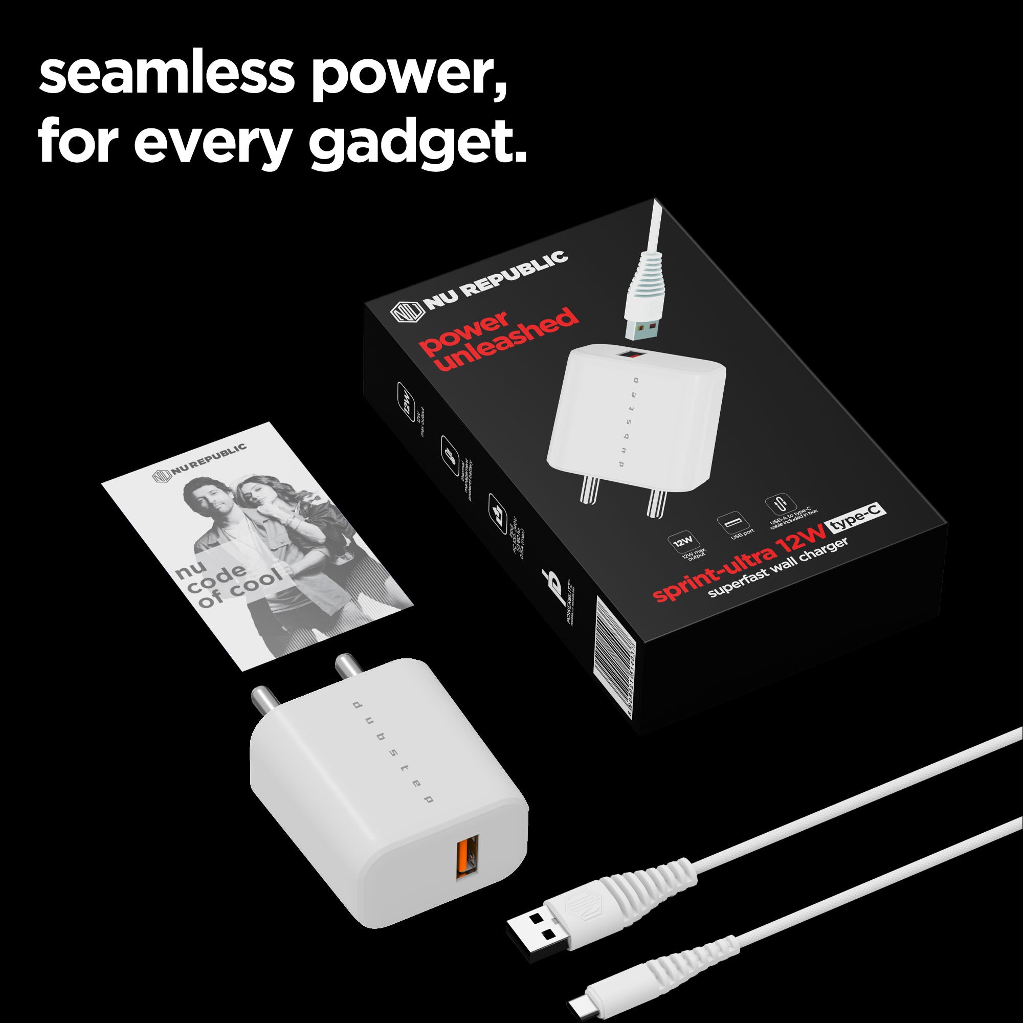 Sprint 12W 2.4A Fast Charger with Cable (Micro USB to USB-A)