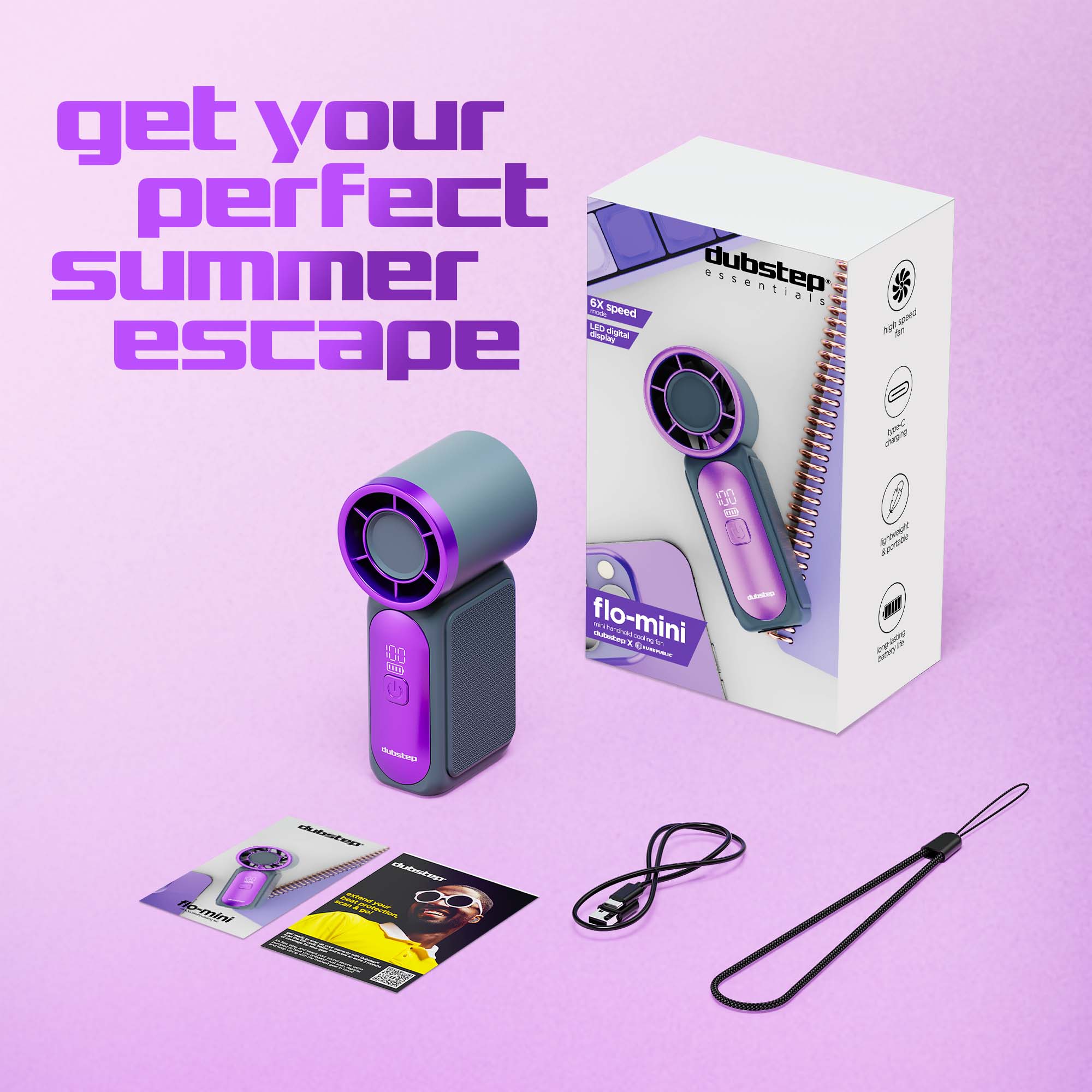 Flo mini (mini handheld  cooling fan)