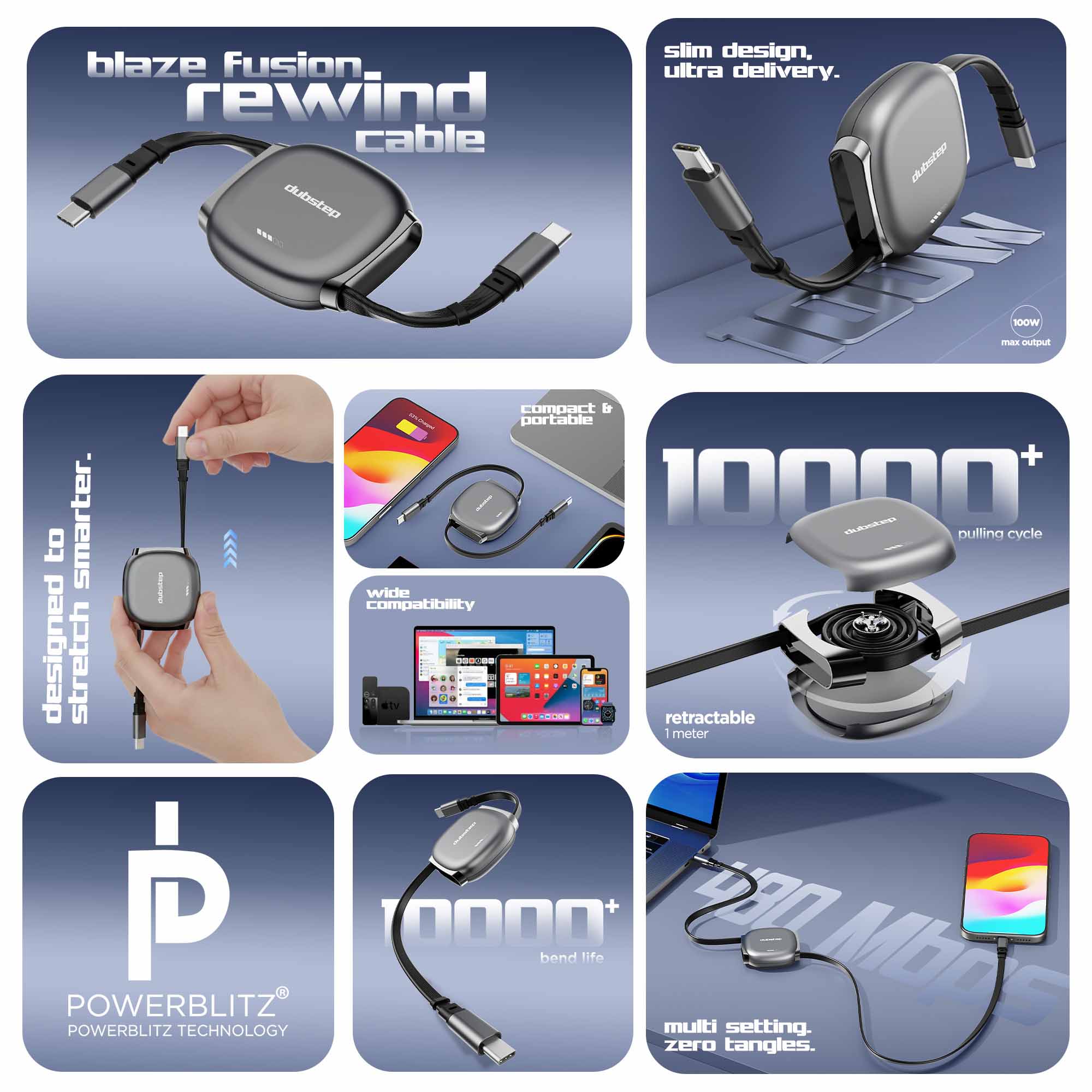 Blaze Fusion Rewind 100W Cable