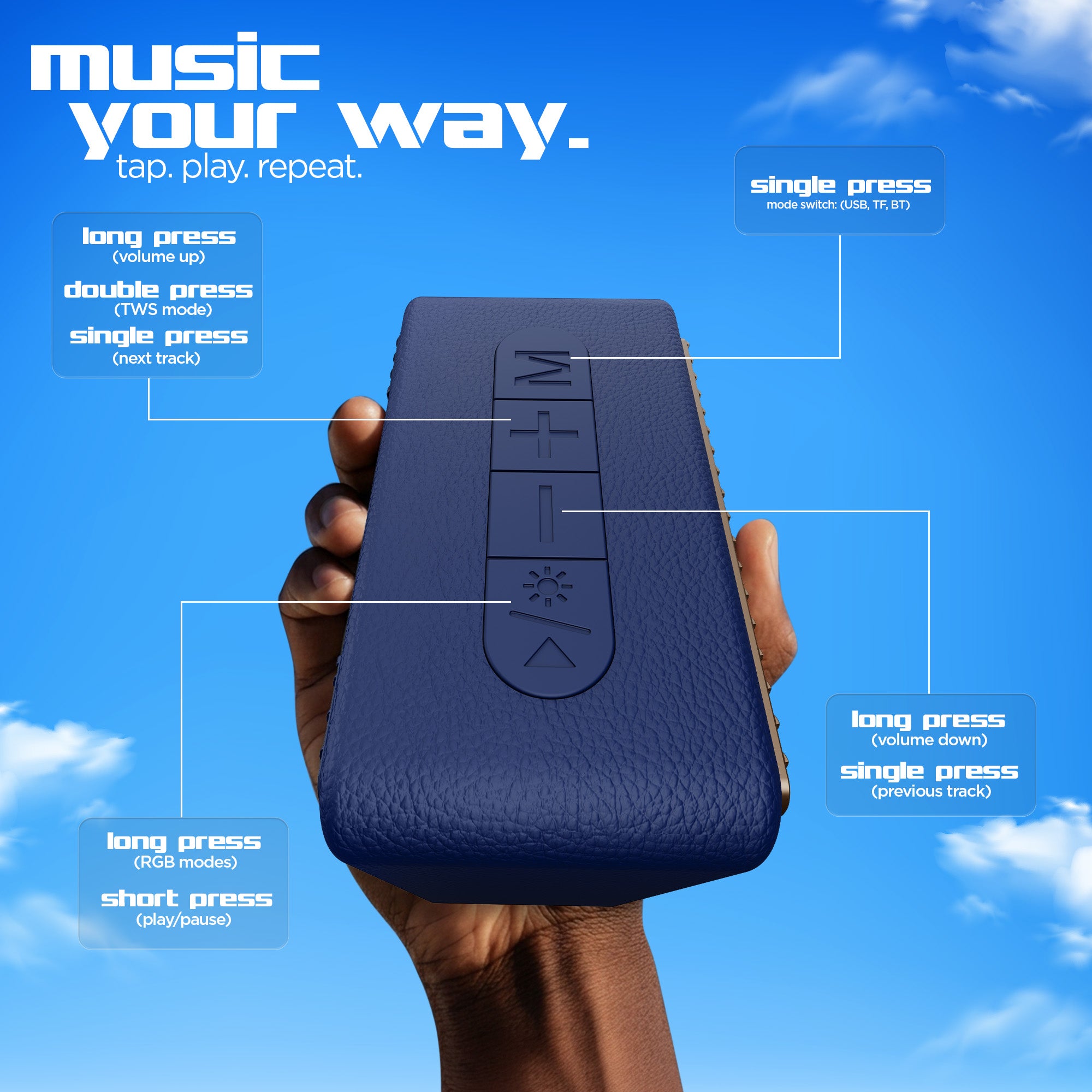 Bassline DRP Speaker Blue