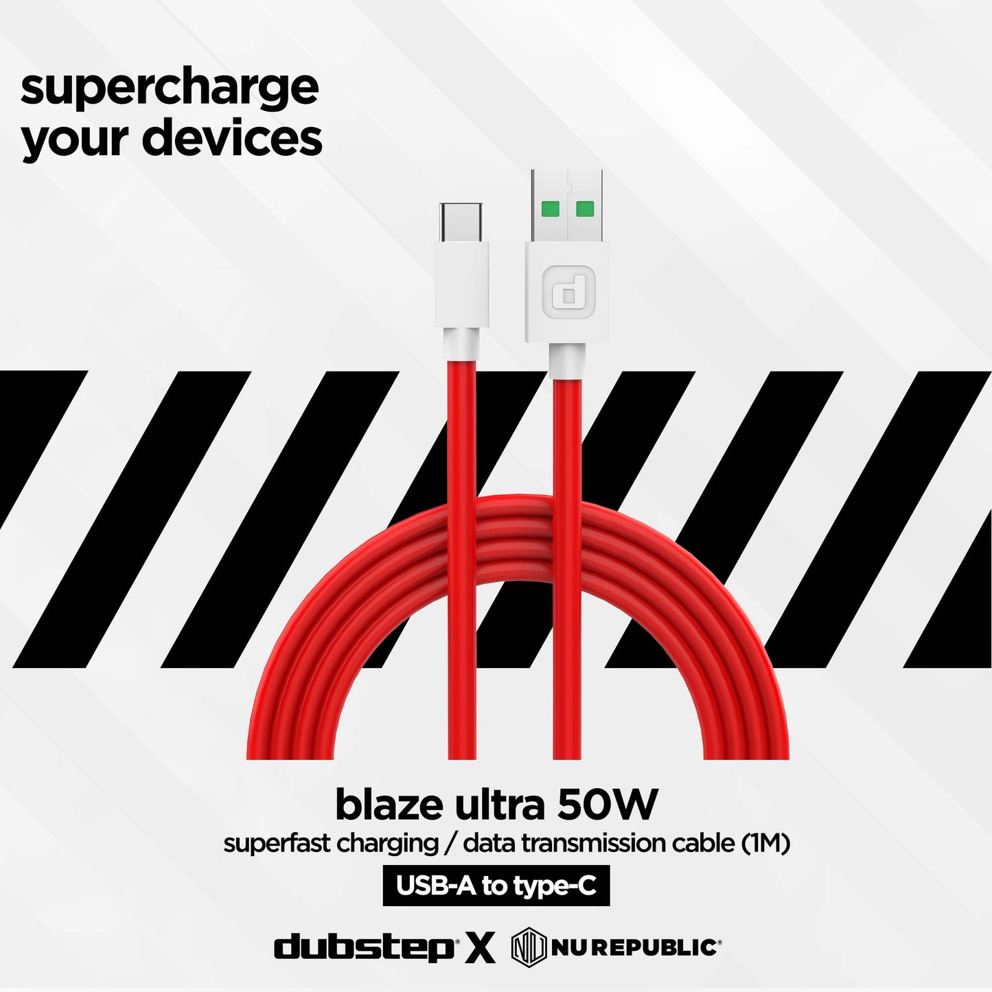 Blaze Ultra 50W Fast Charging USB A to Type C Cable